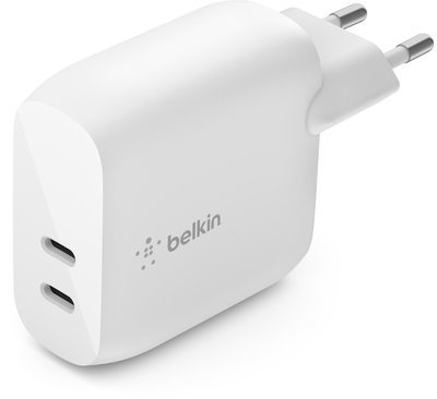 Belkin Сетевое зарядное устройство Belkin Dual USB-C, 40Вт, PD белый WCB006vfWH