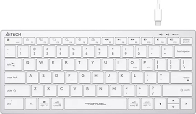A4Tech клавиатура A4Tech fstyler fx51 (серебристый/белый) 