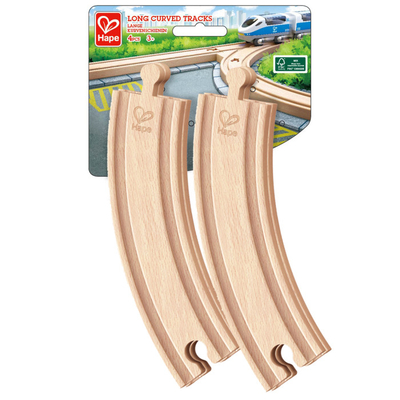 Hape Элемент железной дороги Hape Элементы игрушечной железной дороги - Закругленные длинные рельсы (4 предмета) E3777_HP