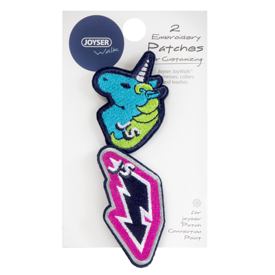 Joyser Joyser два шеврона на кнопках Walk Patches (единорог, молния) для шлейки (2 шт.) 
