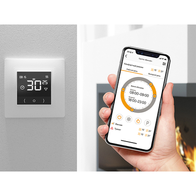 ТЕПЛОЛЮКС терморегулятор электронный ТЕПЛОЛЮКС EcoSmart 25 сенсорный программируемый wifi, белый 100035924300