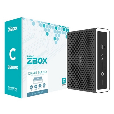 Zotac Платформа Zotac i5-1135G7, 2*DDR4(3200), 2.5" HDD/SSD, M.2, 2*Glan, WiFi, BT, Iris Xe graphics, SD card-reader, Thunderbolt 4, 4*USB 3 ZBOX CI645 nano ZBOX-CI645NANO-BE