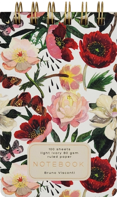 Bruno Visconti Блокнот Cute Journal. Пионы, 100 листов, линейка, A6- Bruno Visconti 