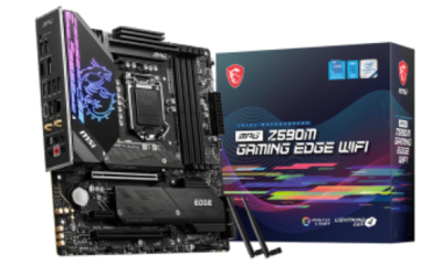 MSI Материнская плата mATX MSI (LGA1200, Z590, 4*DDR4(5333MHz), 6*SATA 6G RAID, 2*M.2, 3*PCIE, 7.1CH, 2.5Glan, WiFi, BT, HDMI, MPG Z590M GAMING EDGE WIFI 