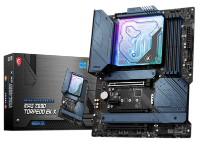 MSI Материнская плата ATX MSI (LGA1700, Z690, 4*DDR5 (6400), 6*SATA 6G RAID, 4*M.2, 4*PCIE, 2.5Glan, HDMI, DP, USB Type-C, 5*USB 3.2 MAG Z690 TORPEDO EK X 