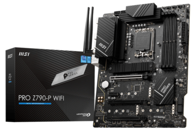 MSI Материнская плата ATX MSI (LGA1700, Z790, 4*DDR5 (7000), 6*SATA 6G RAID, 4*M.2, 4*PCIE, 2.5Glan, WiFi, BT, HDMI, DP, USB Type-C, 3*USB PRO Z790-P WIFI 