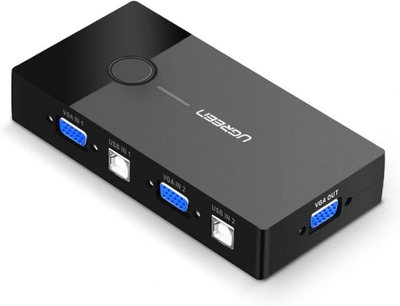 Ugreen Переключатель UGREEN 2-Port USB KVM Switch Box ABS Case, black 30357_ 