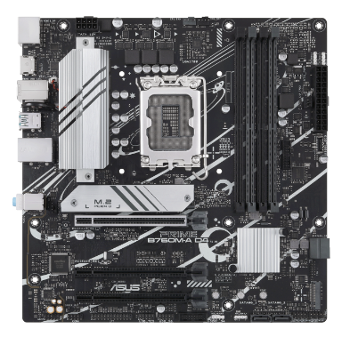 ASUS Материнская плата mATX ASUS (LGA1700, B760, 4*DDR4 (5333), 4*SATA 6G RAID, 2*M.2, 3*PCIE, 2.5Glan, 2*HDMI, DP, 2*USB 3.2, 4*USB 2.0) PRIME B760M-A D4 90MB1D00-M0EAY0