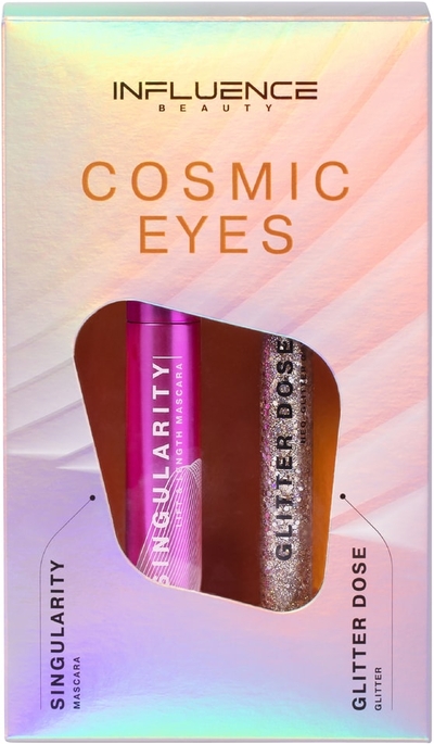 НТС Градиент Подарочный набор Influence Beauty Тушь Lash Singularity Тон 01 9мл + Глиттер Glitter Dose Тон 03 Золотой 7мл НТС Градиент 