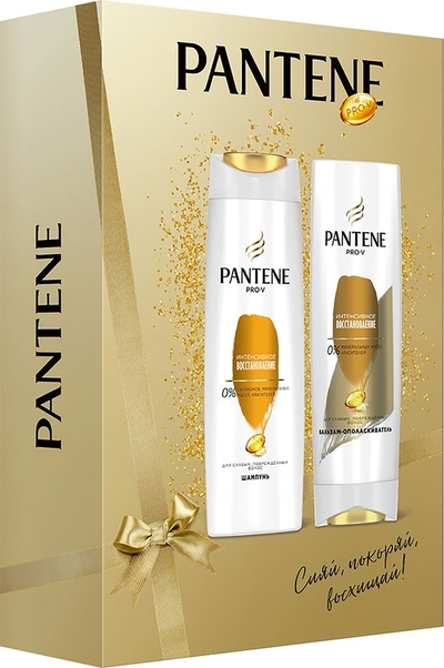 PROCTER&GAMBLE Подарочный набор Pantene Pro-V Интенсивное восстановление Шампунь для волос 400мл + Бальзам-ополаскиватель 360мл PROCTER&GAMBLE 