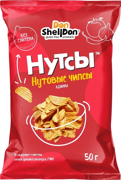 Шеллдон Чипсы нутовые Don Shelldon Нутсы Аджика 50г Шеллдон 
