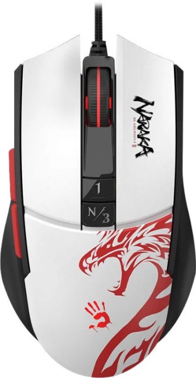 A4Tech Мышь A4Tech белый/рисунок оптическая, 12000dpi, USB, 6but (1874606) L65 MAX NARAKA 