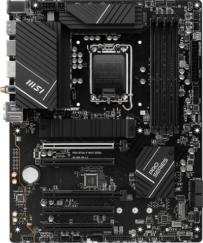 MSI Материнская плата MSI PRO B760-P WIFI DDR4, Soc-1700, Intel B760, ATX PRO B760-P WIFI DDR4