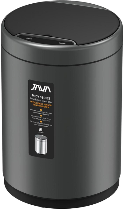 JAVA Мусорное ведро Java S-882-9Q 9 л, графит S-882-9Q