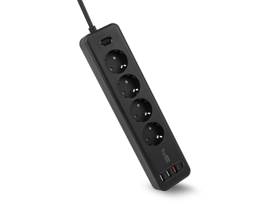 TopON Сетевой фильтр TopON TOP-PWS4B, 4 розетки, 3 USB, Type-C, PD 20W QC, 4000W, 1.8 м Черный TOP-PWS4B Черный TopON-2 TOP-PWS4B