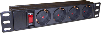 LANMASTER Блок розеток 10" 4 шт., 10A 250V, без шнура питания (TWT-PDU10-10A4P) LANMASTER TWT-PDU10-10A4P