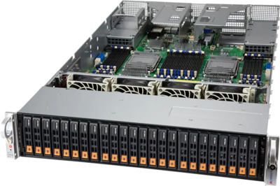 Supermicro Сервер Supermicro MP SuperServer 2U 240P-TNRT 4x6348H/48x32GB/1x240Gb SM883 SATA/2x10Gb/2x10GbSFP+/24 Hot-swap 2.5" NVMe/SAS3/SATA3/ 2x2000W (SYS-240P-TNRT*) SYS-240P-TNRT*