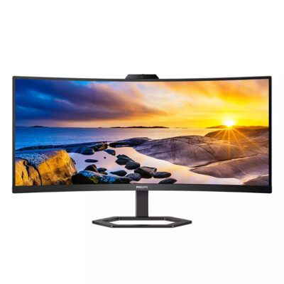 Philips МОНИТОР 34" PHILIPS 34E1C5600HE/00 Black (VA, изогнутый, 3440x1440, 100Hz, 1 ms, 178°/178°, 300 cd/m, Mega DCR, +HDMI 2.0, +DisplayPort 1.2, +4xUSB 3.2, +USB-Type C, +WEB-Cam 5.0 mpx, +MM, (34E1C5600H 34E1C5600HE/00
