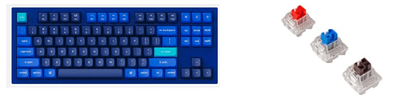 Keychron Клавиатура проводная, Q3-O2,RGB подсветка,синий свитч,87 кнопок, цвет синий Keychron Q3-O2-RU