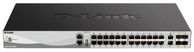 D-Link Коммутатор D-Link DGS-3130-30TS/B1A, PROJ L2+ Managed Switch with 24 10/100/1000Base-T ports and 2 10GBase-T ports and 4 10GBase-X SFP+ ports.16K Mac address, SIM, USB port, IPv6, SSL v3, 802.1Q VLAN DGS-3130-30TS/B1A