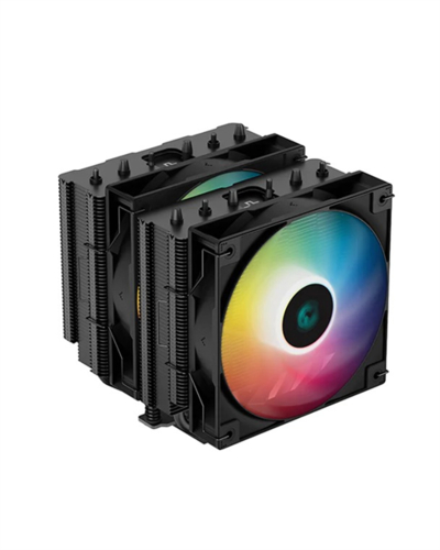 DeepCool Кулер для процессора DEEPCOOL AG620 BK ARGB LGA20XX/1700/1200/115X/AM5/AM4 (9шт/кор, TDP 260W, PWM, ARGB DUAL Fan 120mm, 6 тепл. трубок, черный) RET (AG620 BK ARGB) AG620 BK ARGB