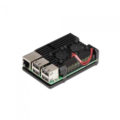 ACD RA503 Корпус ACD Black Metal Aluminum Case with Double Fans for Raspberry Pi 4B (RASP4033) RA503