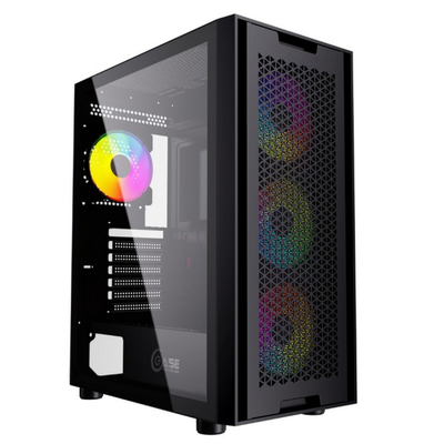 PowerCase Корпус Powercase Alisio X4B, Tempered Glass, 4x 120mm 5-color fan, чёрный, ATX (CAXB-L4) (CAXB-L) (202933) CAXB-L
