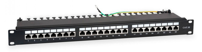 Hyperline Патч-панель Hyperline WRLine WR-PL-24-C5E-SH-D 19" 1U 24xRJ45 кат.5e FTP WR-PL-24-C5E-SH-D