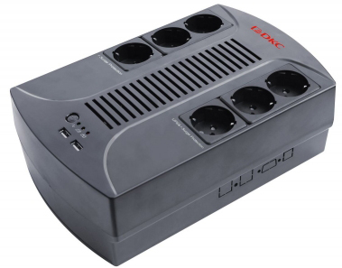 DKC Линейно-интерактивный ИБП ДКС серии Info PDU, 800 ВА/480 Вт, 1/1, 6xSchuko, USB для зарядки (2), USB + RJ11, 1x8Aч DKC INFOPDU800 INFOPDU800