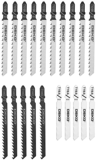 Deko Набор пилок для лобзика по дереву и металлу DEKO JSB20, 20 шт 063-4345
