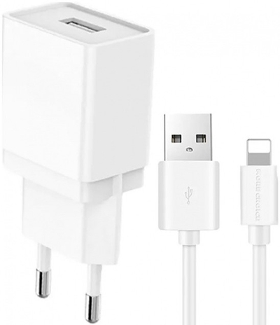 More Choice Зарядное устройство сетевое More Choice 1USB 1.0A для Lightning 8-pin White NC33i NC33i White