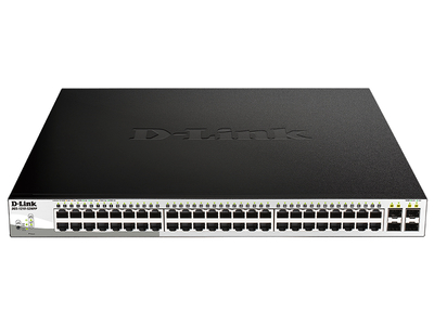 D-Link Коммутатор D-Link DGS-1210-52MPP/E2A, PROJ L2 Smart Switch with 48 10/100/1000Base-T ports and 4 1000Base-X SFP ports (48 PoE ports 802.3af/802.3at (30 W), PoE Budget 740 W).16K Mac address, 802.3x Fl DGS-1210-52MPP/E2A