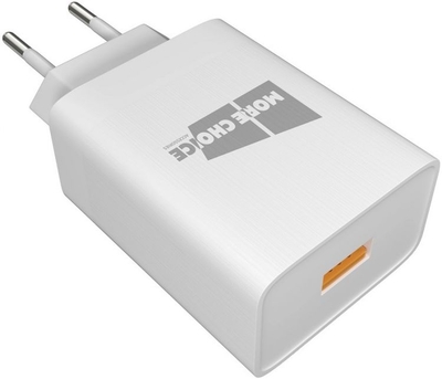 More Choice Зарядное устройство сетевое More Choice 1USB 3.0A QC3.0 быстрая зарядка White NC52QC NC52QC White