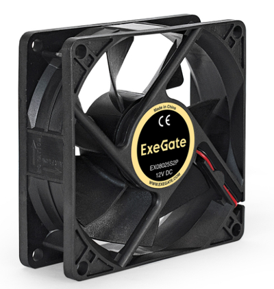 Exegate Вентилятор для корпуса Exegate EX294047RUS 80x80x25 мм, 2200rpm, 27dBA, 2-pin EX08025S2P EX294047RUS