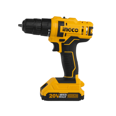 INGCO_Powertools Аккумуляторная дрель-шуруповерт, 20В, Li-Ion 1,5 мАч2шт, ЗУ, сумка, Ingco CDLI 20028 INGCO_Powertools CDLI20028