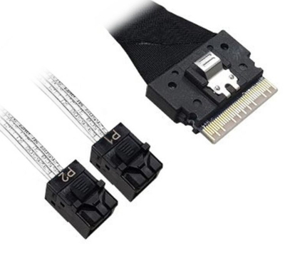 ACD Кабель ACD Slimline SASx8 (SFF8654) -to- 2 SAS HD (White) x4 (SFF8643 (NVMe Connection), for SupewrMicro backplanes, 1M ACD-60002-ZC (P5022DN10990-1) 