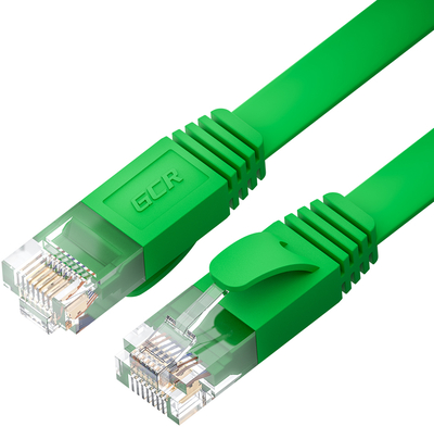 Greenconnect GCR Патч-корд PROF плоский прямой 10.0m, UTP медь кат.6, зеленый, 30 AWG, ethernet high speed 10 Гбит/с, RJ45, T568B, GCR-52838 Greenconnect RJ45(m) - RJ45(m) Cat. 7 U/UTP PVC 10м (GCR-52838) GCR-52838