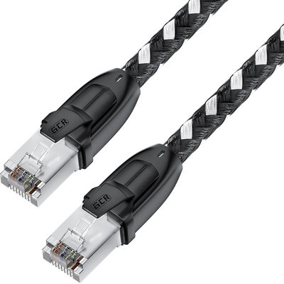 Greenconnect GCR Патч-корд PROF прямой 5.0m, UTP медь кат.6, STRONG черно-белый нейлон, ethernet high speed 10 Гбит/с, T568B, GCR-52779 Greenconnect RJ45(m) - RJ45(m) Cat. 6 UTP нейлон 5.0м чёрно-белый (GCR-52779) GCR-52779