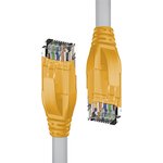 4PH Патч-корд прямой 1.0m UTP кат.5e, серый, желтые коннекторы, 24 AWG, литой, ethernet high speed 1 Гбит/с, RJ45, T568B 4PH 4PH-R90026 4PH-R90026