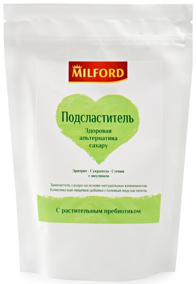 Сладкий мир Подсластитель Milford Эритрит-Сукралоза-Стевия c инулином 300г Сладкий мир 