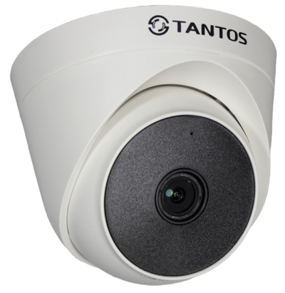 Tantos Видеокамера Tantos купольная для помещений 4в1 (AHD, TVI, CVI, CVBS) 2 МП с ИК-подсветкой, корпус пластик TSc-E2HDf 