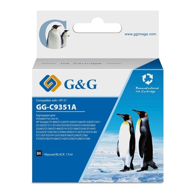 G&G Картридж для струйного принтера G&G GG-C9351A для HP DJ 3920/3940/D1360/D1460/D1470/D1560/D2330/D2360/D2430/D2460/F370/F375/F380/F2180/F2187/F2224/F2280/F2290/F4140/F4172/F4180/F4190 