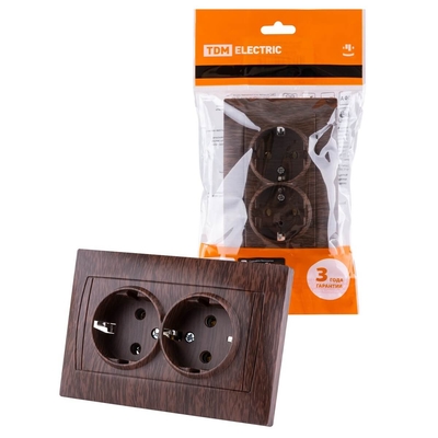 TDM Electric Розетка двойная 2P+PE TDM Electric SQ1815-0425 Лама SQ1815-0425