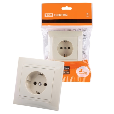 TDM Electric Розетка 2P+PE TDM Electric SQ1815-0123 Лама SQ1815-0123