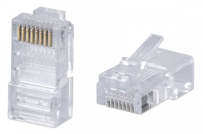 WRLine Коннектор WRline (WR-8P8C-C5E) UTP кат.5E RJ45 прозрачный (упак.:100шт) WR-8P8C-C5E