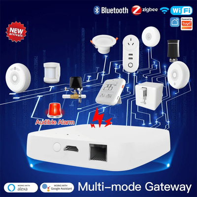 MOES Bluetooth Шлюз MOES Multi-mode Gateway MHUB, LAN & Wi-Fi 2.4GHz, Wi-Fi 2.4GHz & ZigBee & BLE & Mesh, USB, белый MHUB