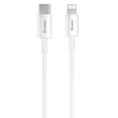 Olmio Кабель OLMIO USB2.0, Type-C - Lightning, 1м, белый ECO 041666