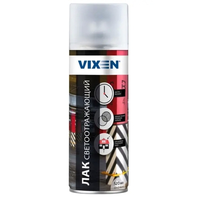Vixen Лак аэрозольный Vixen Светоотражающий глянцевый прозрачный 520 мл None 