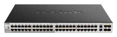 D-Link Коммутатор управляемый D-link 48x10/100/1000Base-T PoE (PoE-бюджет 370 Вт), 2x10GBase-T, 4x10GBase-X SFP+, L3 DGS-3130-54PS/B1A 