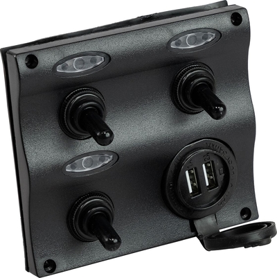 EASTERNER Панель бортового питания 3 переключателя, USB зарядка, индикация EASTERNER C91359LED
